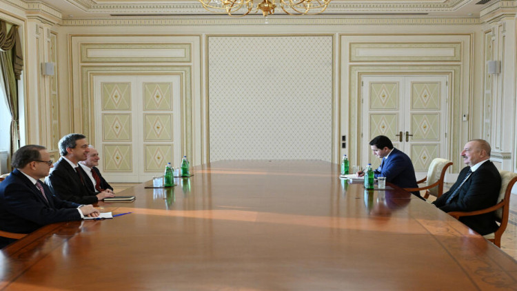 İlham Əliyev Maykl Tuçini və Bernard Kaminetskini qəbul edib - VİDEO - FOTO