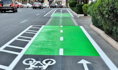 Bu küçədə mikromobillik zolağının təşkilinə başlanıldı - FOTO