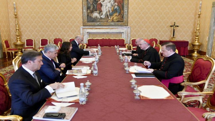 Mehriban Əliyeva Vatikanın dövlət katibi ilə görüşüb - VİDEO - FOTO