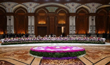 İlham Əliyev Düşənbədə MDB dövlət başçılarının şərəfinə təşkil olunan rəsmi qəbulda iştirak edib - FOTO