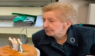 105 yaşlı qadın ad gününü işdə qeyd etdi - VİDEO