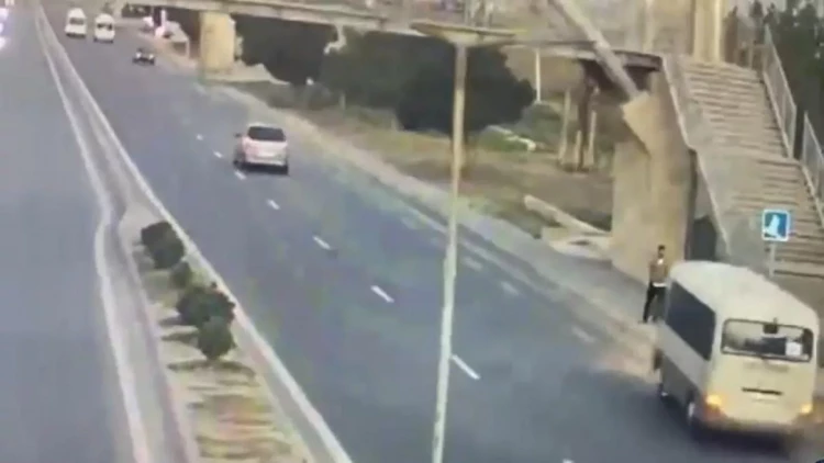 Bakı-Şamaxı yolunda həmin o hadisənin ANBAAN GÖRÜNTÜLƏRİ - VİDEO
