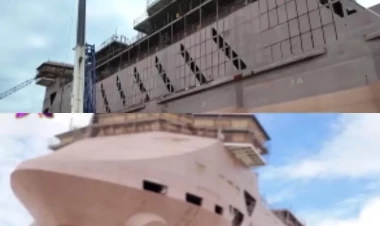 Bakıda nəhəng gəmi qurulur - VİDEO