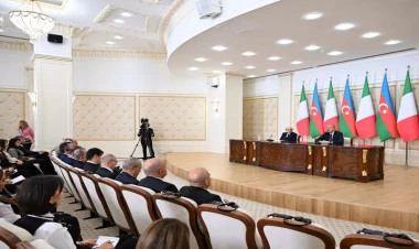 Azərbaycan və İtaliya prezidentləri mətbuata bəyanatlarla çıxış ediblər - VİDEO - FOTO