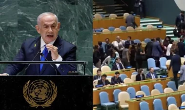 BMT-də gərgin anlar: Netanyahu danışarkən zal boşaldı