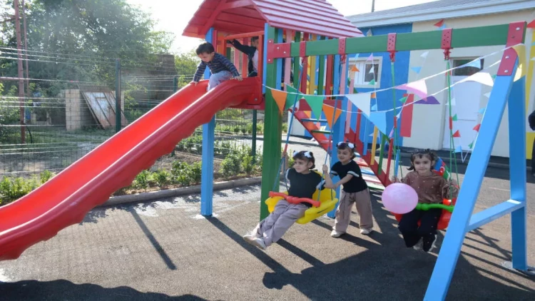 Tərtərdə Heydər Əliyev Fondunun təşəbbüsü ilə təmir olunan uşaq bağçası istifadəyə verilib - FOTO