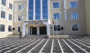 Heydər Əliyev Fondu tərəfindən Saatlının ucqar kəndində yeni məktəb binası inşa olunub - FOTO