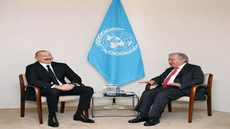 İlham Əliyev Antonio Quterreş ilə görüşüb - VİDEO - FOTO