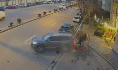 Bakıda piyada ölümdən saniyəlik fərqlə qurtuldu - ANBAN VİDEO