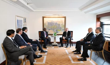 İlham Əliyev Nyu-Yorkda Bayo Oqunlesi ilə görüşüb - VİDEO - FOTO