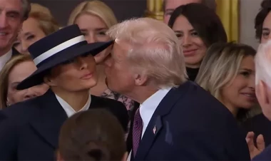 Arvadını öpmək istədi, papağı qoymadı - VİDEO