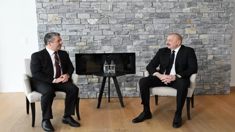 İlham Əliyev Davosda İraq Kürdüstan regionunun Baş naziri ilə görüşüb - VİDEO - FOTO
