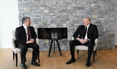 İlham Əliyev Davosda İraq Kürdüstan regionunun Baş naziri ilə görüşüb - VİDEO - FOTO