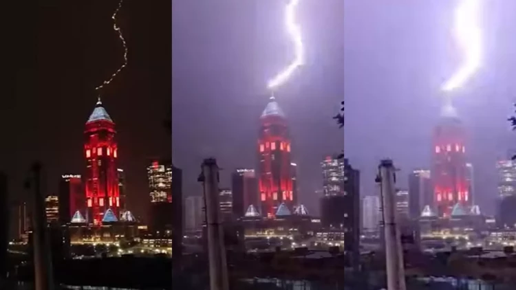 İstanbulda binaya ildırım düşdü - ANBAAN VİDEO