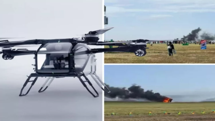 Çində uçan maşınlar havada toqquşdu - FOTO