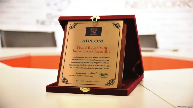 Trend İnformasiya Agentliyi Mətbuat Şurasının diplomu ilə təltif edilib - FOTO
