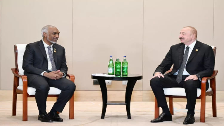 Tiencində İlham Əliyevin Maldiv Prezidenti ilə görüşü olub - VİDEO - FOTO