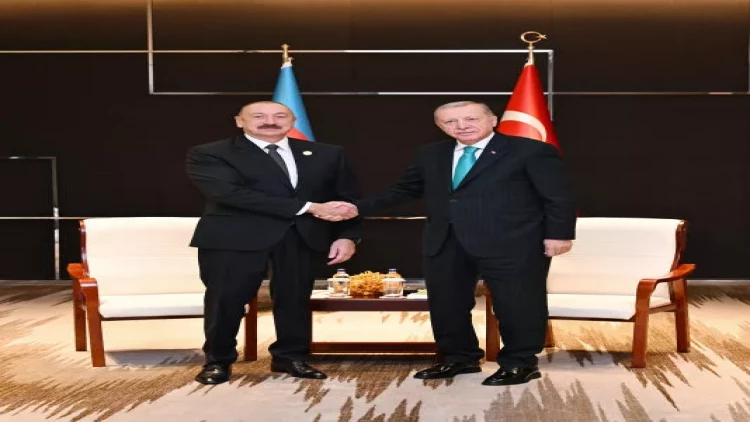 Tiencində İlham Əliyevin Ərdoğanla görüşü olub - VİDEO - FOTO