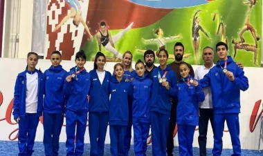 İdman gimnastlarımız Açıq kubokda medallar qazanıblar - FOTO
