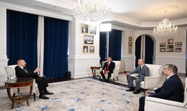 İlham Əliyev Vaşinqtonda Azərbaycanın media nümayəndələrinə müsahibə verib - VİDEO - FOTO