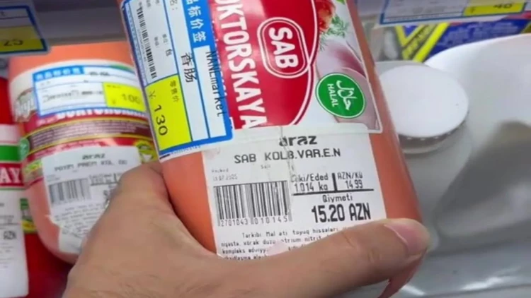 Çində Azərbaycan kolbasaları satılır - VİDEO