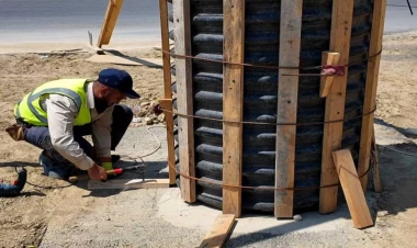 Bu ərazidə yerüstü piyada keçidi tikilir - FOTO