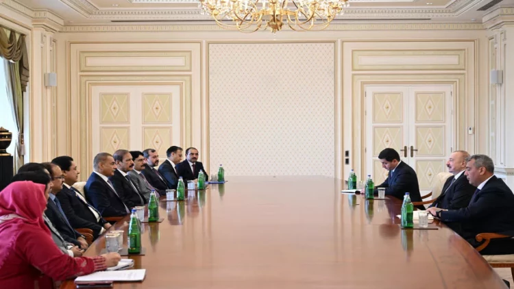 İlham Əliyev Pakistan Milli Assambleyasının sədrini qəbul edib - VIDEO - FOTO
