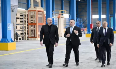 Prezident Goranboyda tikinti materialları istehsalı müəssisəsinin açılışında iştirak edib - VİDEO - FOTO