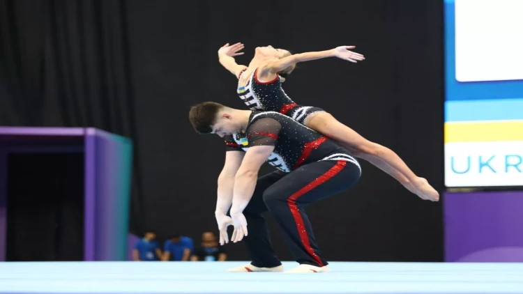 Bakıda akrobatika gimnastikası üzrə Dünya Kubokunun ikinci günü keçirilib - FOTO