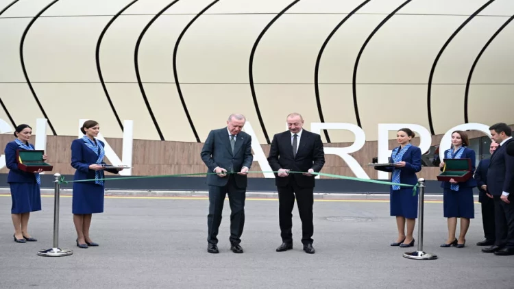 İlham Əliyev və Rəcəb Tayyib Ərdoğan Laçın Beynəlxalq Hava Limanının açılışını etdilər - VİDEO - FOTO