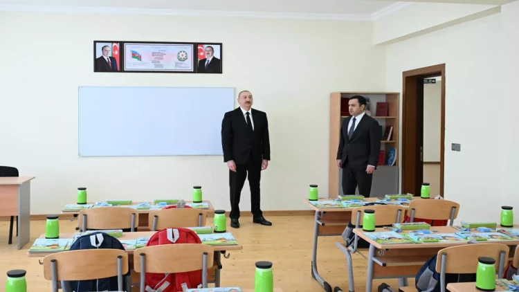 Prezident İlham Əliyev İsmayıllı şəhərində “Talıstan” liseyinin binasının açılışında iştirak edib - VİDEO - FOTO