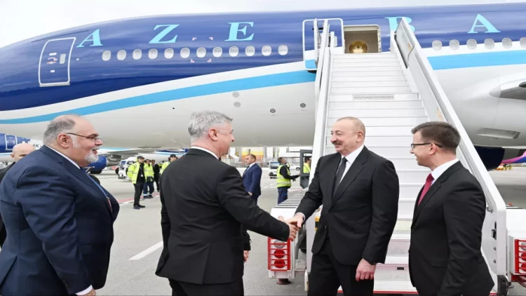 İlham Əliyev Macarıstana işgüzar səfərə gedib - VİDEO - FOTO