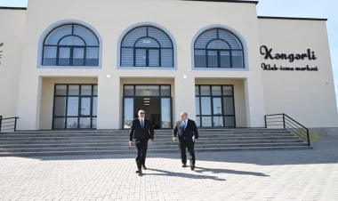 İlham Əliyev Ağdamın Kəngərli kəndində klub-icma mərkəzində yaradılan şəraitlə də tanış olub - VİDEO - FOTO