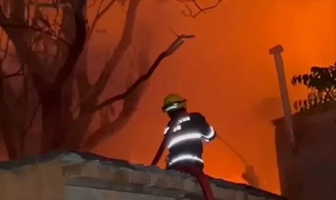 Bakıda güclü yanğın məhdudlaşdırıldı - yenilənib - VİDEO