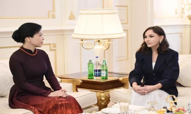 Mehriban Əliyevanın vyetnamlı Baş katibin xanımı ilə görüşü olub - VİDEO - FOTO