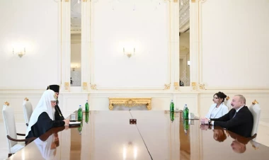 İlham Əliyev və Mehriban Əliyevа Moskvanın və Bütün Rusiyanın Patriarxı Kirill ilə görüşüblər - VİDEO - FOTO