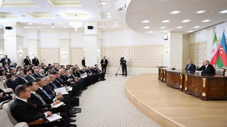 Azərbaycan və İran prezidentləri mətbuata bəyanatlarla çıxış ediblər - VİDEO - FOTO