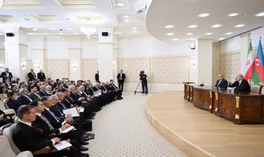 Azərbaycan və İran prezidentləri mətbuata bəyanatlarla çıxış ediblər - VİDEO - FOTO