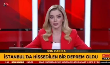 İstanbulda zəlzələ anı - Canlı yayımda studiya belə silkələndi - VİDEO