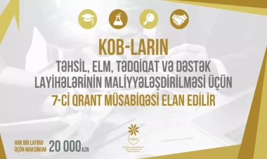 KOB-ların təhsil, elm, tədqiqat və dəstək layihələrinin maliyyələşdirilməsi ilə bağlı 7-ci qrant müsabiqəsi elan edilir