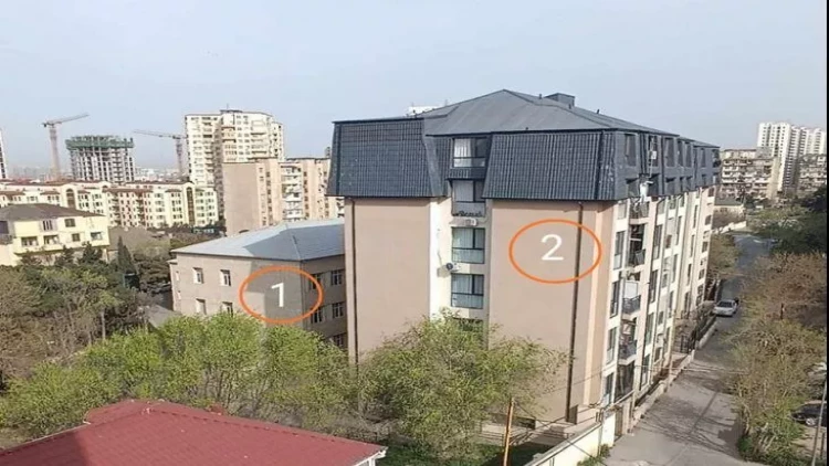 Bakıda məktəbin həyətində yaşayış binası tikiblər - FOTO