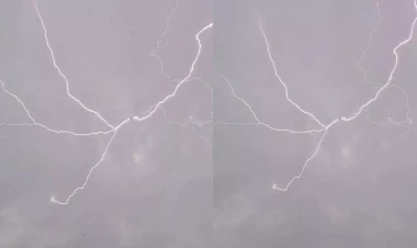 Qorxu dolu anlar: Türkiyədə təyyarəni ildırım vurdu - VİDEO