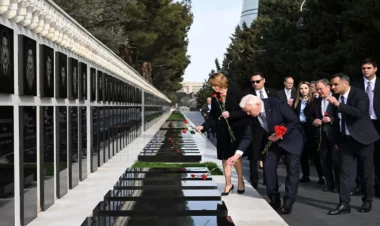 Almaniya Prezidenti Şəhidlər xiyabanını ziyarət edib - FOTO