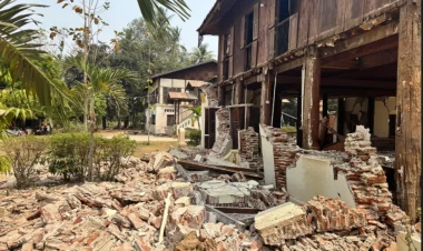 Myanmada zəlzələdə uçan binanın dağıntıları altında 90-dan çox insanın qaldığı ehtimal edilir