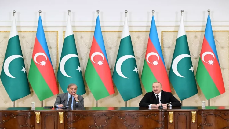 İlham Əliyev və Məhəmməd Şahbaz Şərif mətbuata bəyanatlarla çıxış ediblər - VİDEO - FOTO