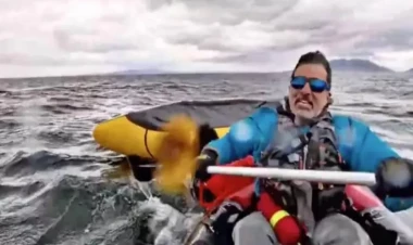 Balina kanoeçini uddu: Vahiməli görüntülər - FOTO