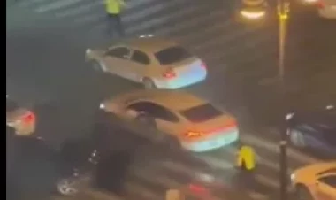 Bakıda qəza - Polis əməkdaşları cəlb edildi - VİDEO