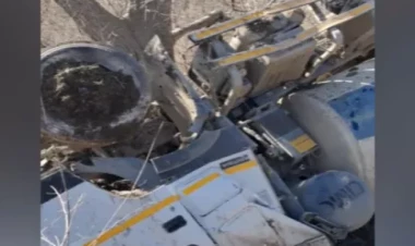 Laçında aşan yük avtomobilinin görüntüsü - VİDEO