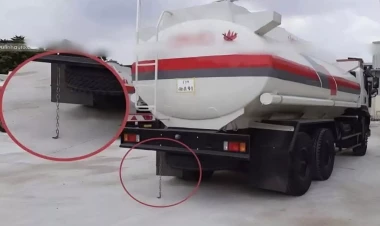 Yanacaq daşıyan avtomobilin arxasından asılan zəncir görün nə üçün imiş - ŞOK OLACAQSINIZ
