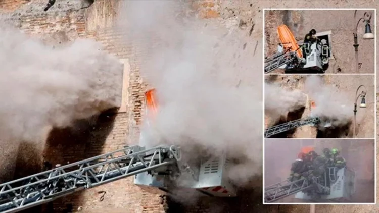 Romada tarixi qüllə çökdü - 4 yaralı var - FOTO